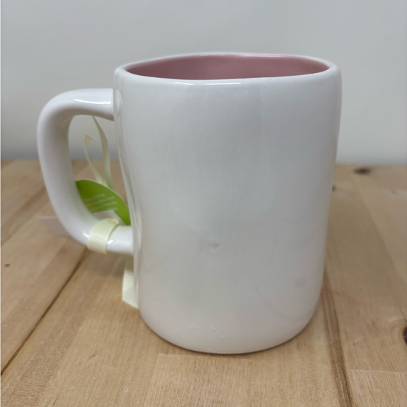 Rae Dunn MAMA Mug White Ceramic Pink Interior Floral Decor Black Lettering New - Picture 2 of 4